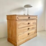 Commode ancienne, meuble de métier en orme massif