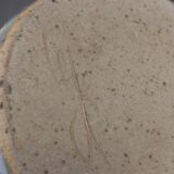 Vase en Grès Émaillé Coulant, Puisaye,Belle Signature d'Artiste Incurvé