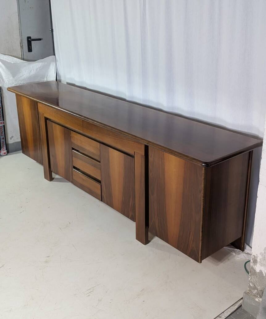 Walnut Sapporo Sideboard by Mario Marenco for Mobilgirgi, 1970s