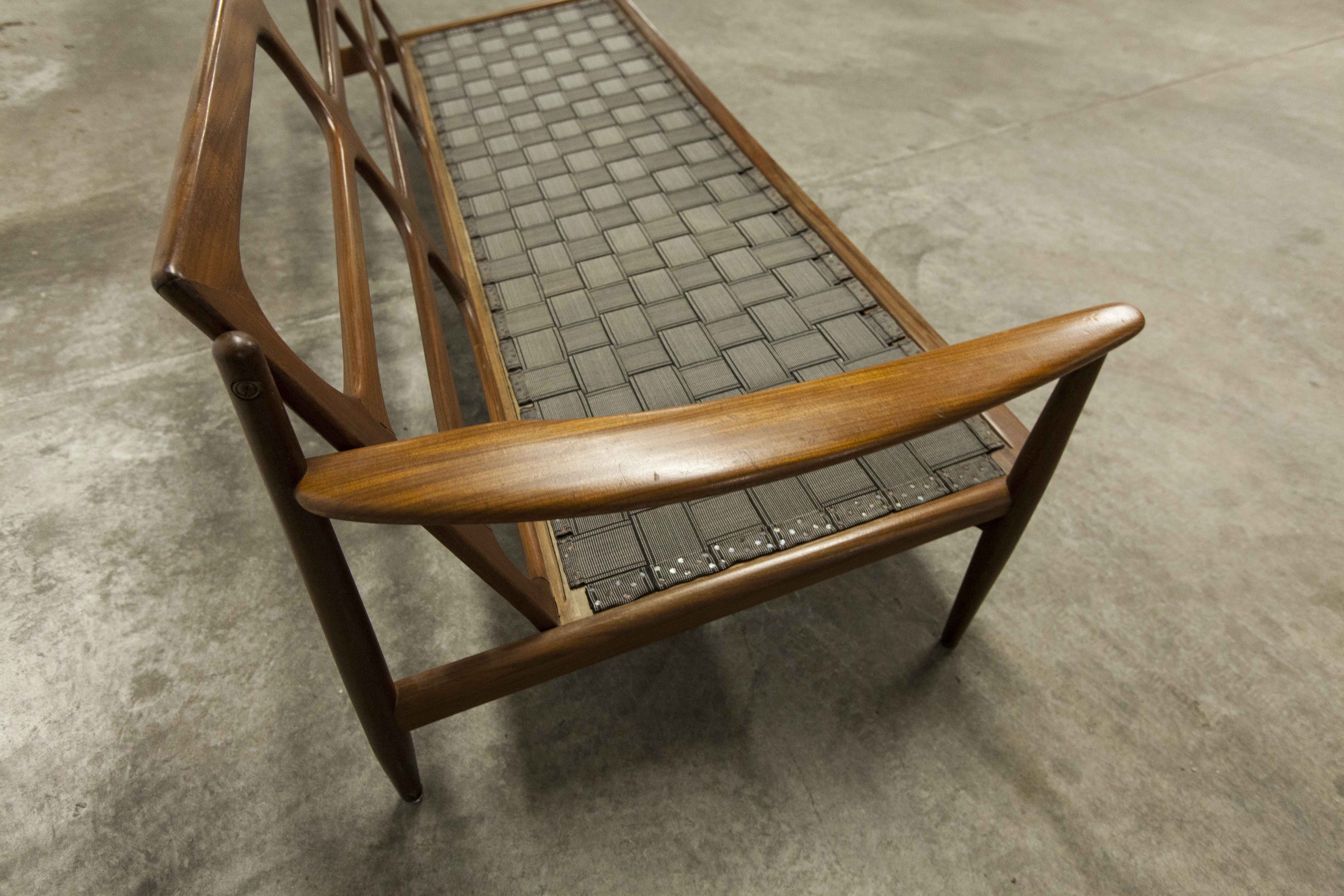 Scandinavian sofa 3 places in teak 1960 restored