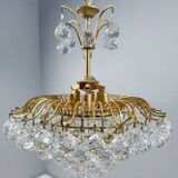 Hollywood Regency chandelier with crystal glass shades by Ernst Palme, Germany, 1960s