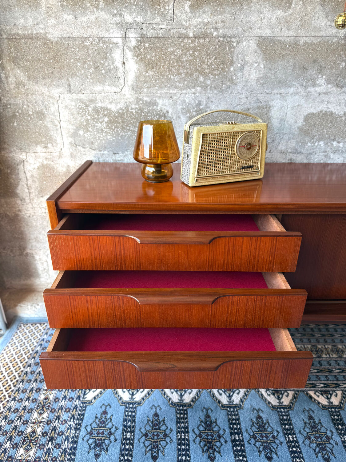 Vintage Scandinavian teak sideboard, 1960.