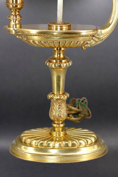 Bronze Gilt Bouillotte Lamp in Directoire Style "Lucien Gau"
