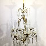 Cage Chandelier 6 Lights Bronze And Crystal