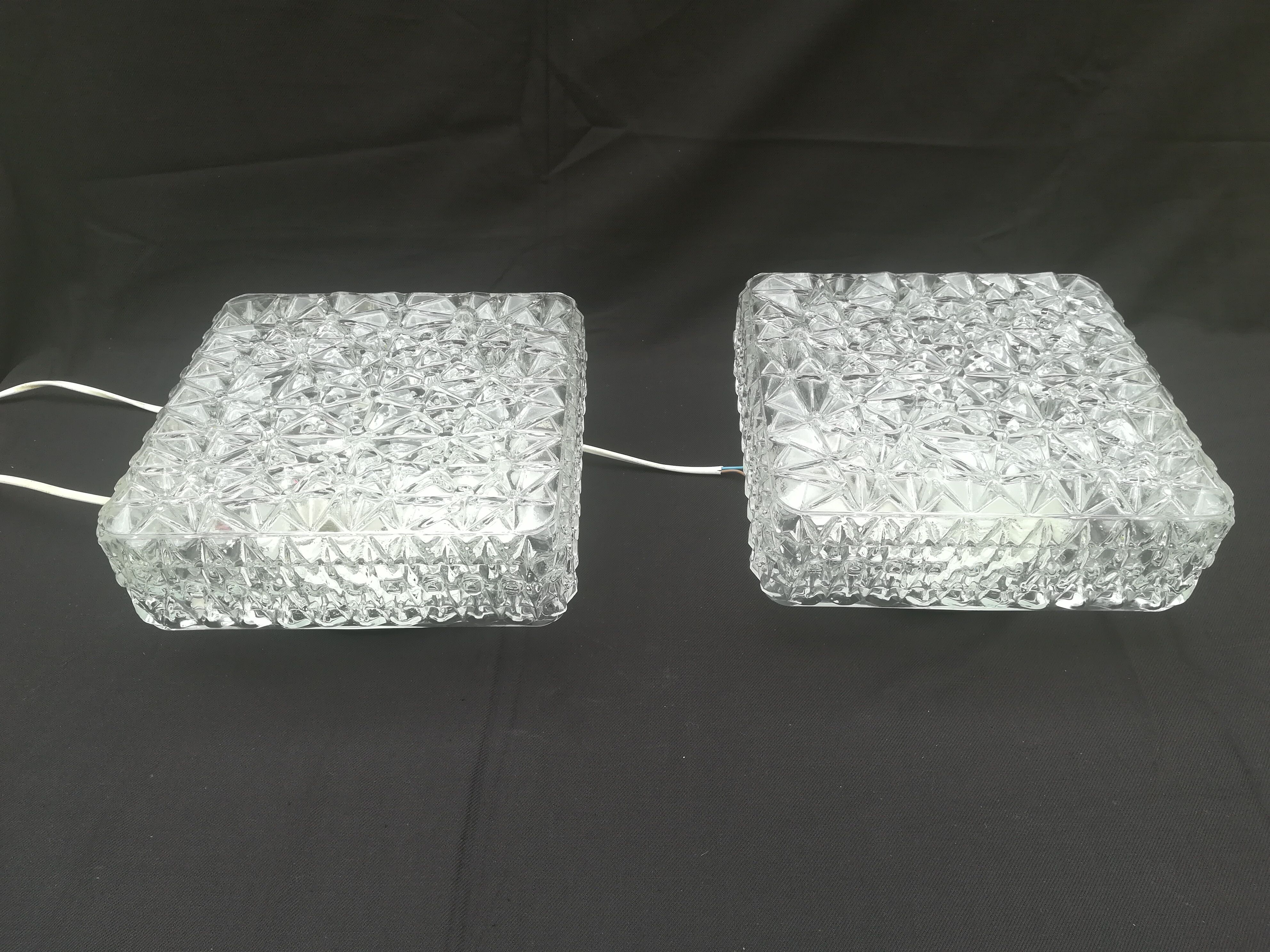 Pair of square ceiling lights