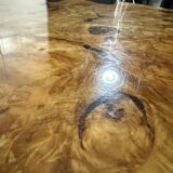 Large tree trunk coffee table by Frank Armich Canada