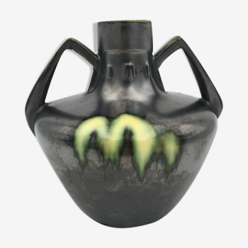 Vase  Art Déco en céramique vernissée, signé Gustave De Bruyn,  numéroté - Années 1920-1930