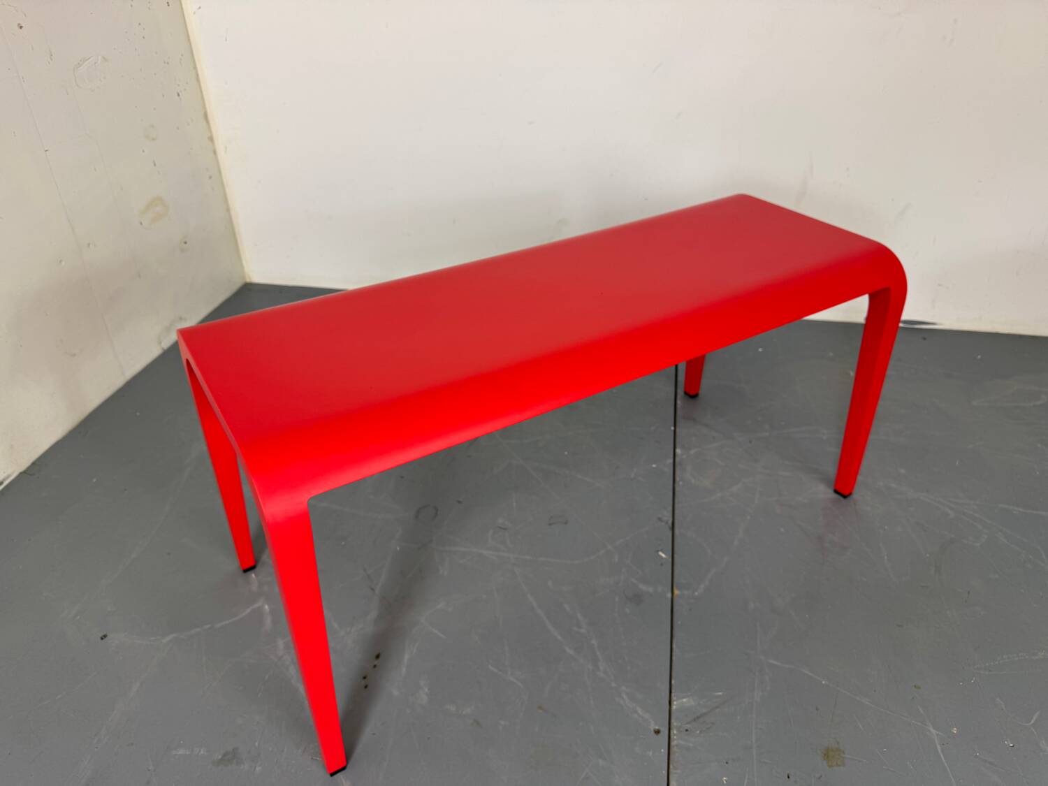 Italian Modern Red Side Bench Table Laleggera by Ricardo Blumer for Alias