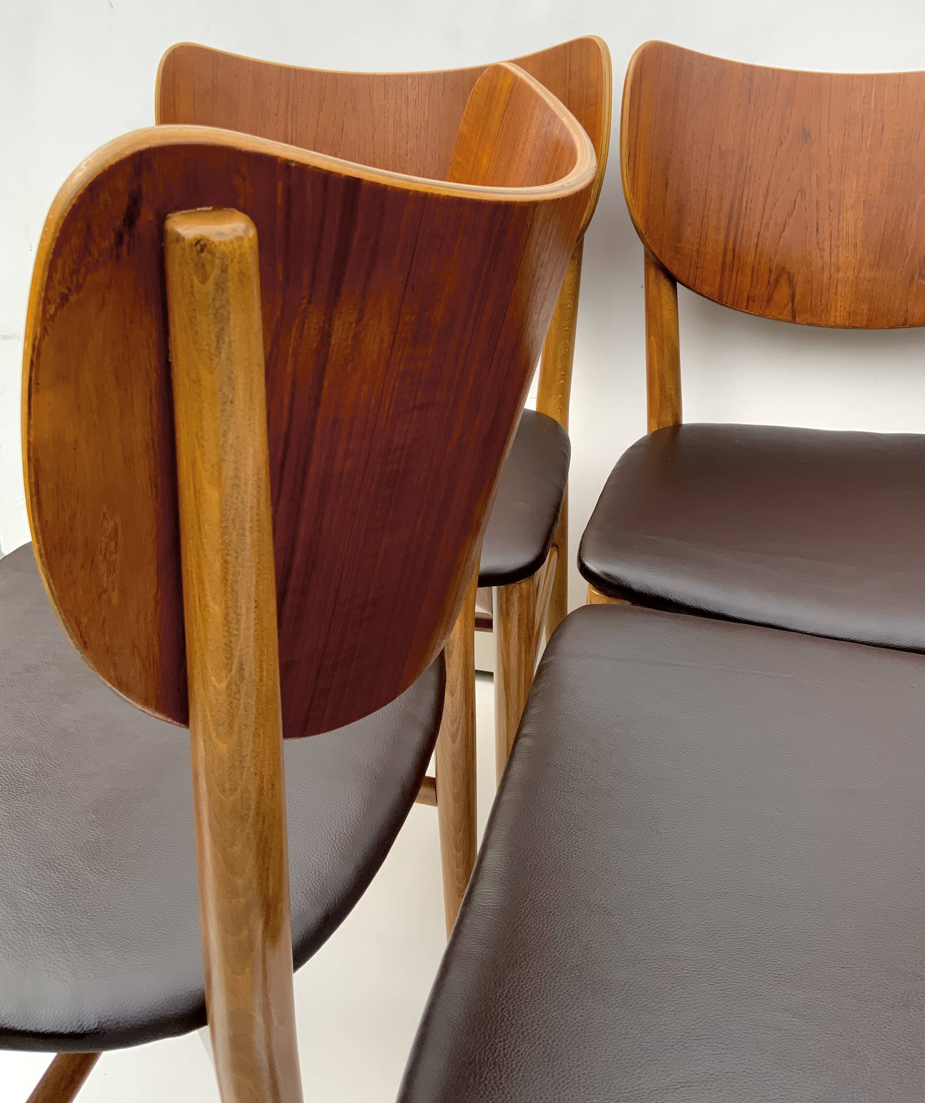 Danish Dining Chairs Set of 6 by Niels and Eva Koppel Slagelse Mobelfabric