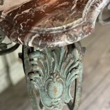 Wrought iron console and its marble, circa 1880