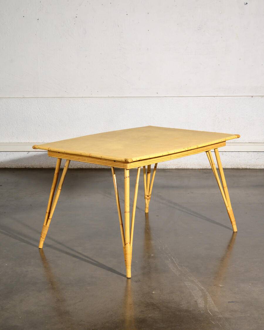 Grande table en bambou pieds Eiffel