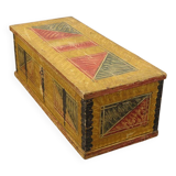 Antique painted folk art wedding chest