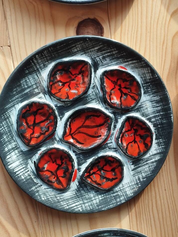 Ensemble de 6 assiettes à huitres