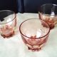 3 Verres de table en verre rosé  Années 50