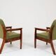 Pair of vintage wild green bouclé armchairs 1970