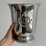 Shiny silver metal champagne bucket