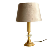 Vintage Crystal and Gold Metal Lamp