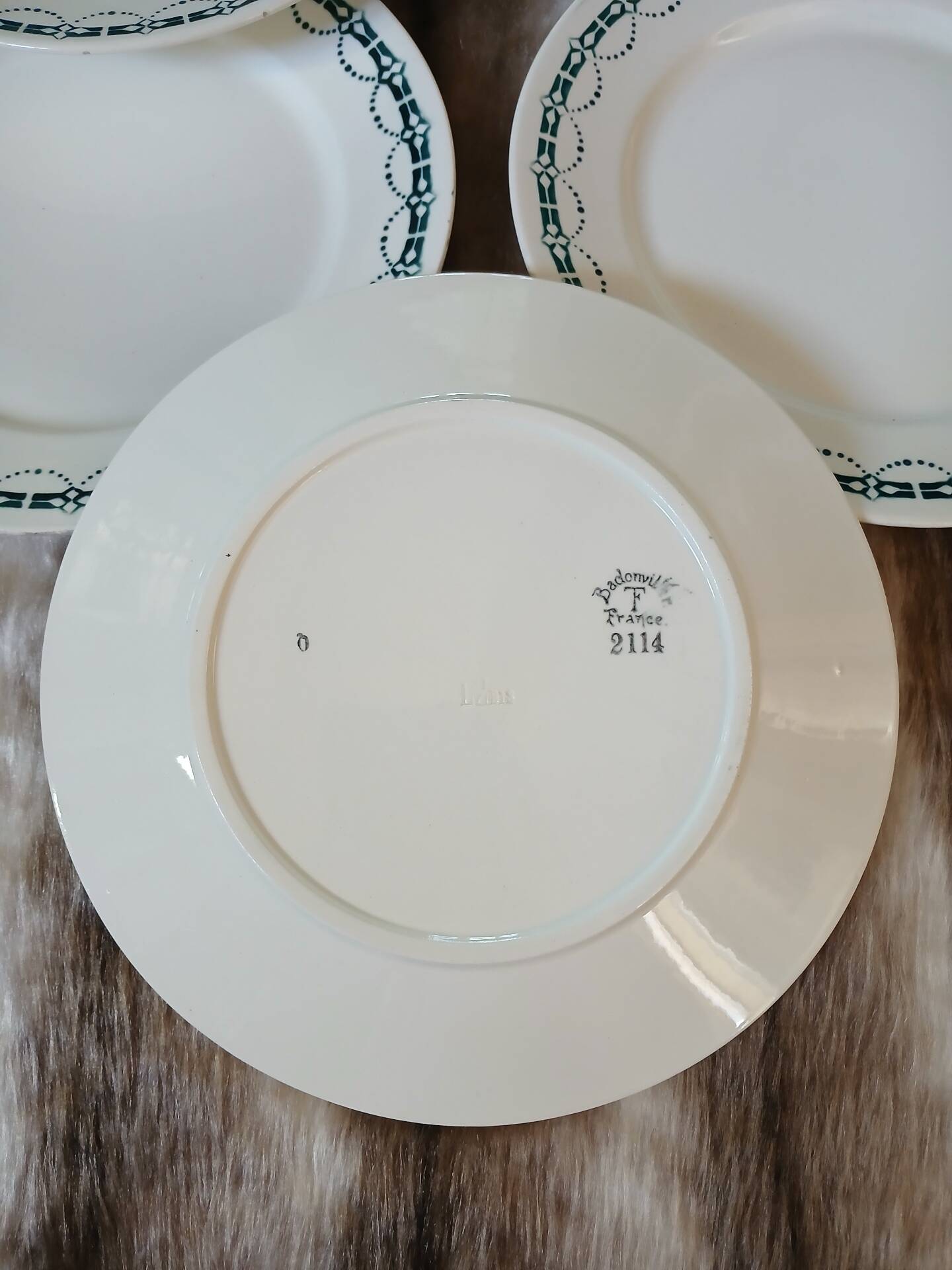 6 assiettes plates anciennes en Terre de fer