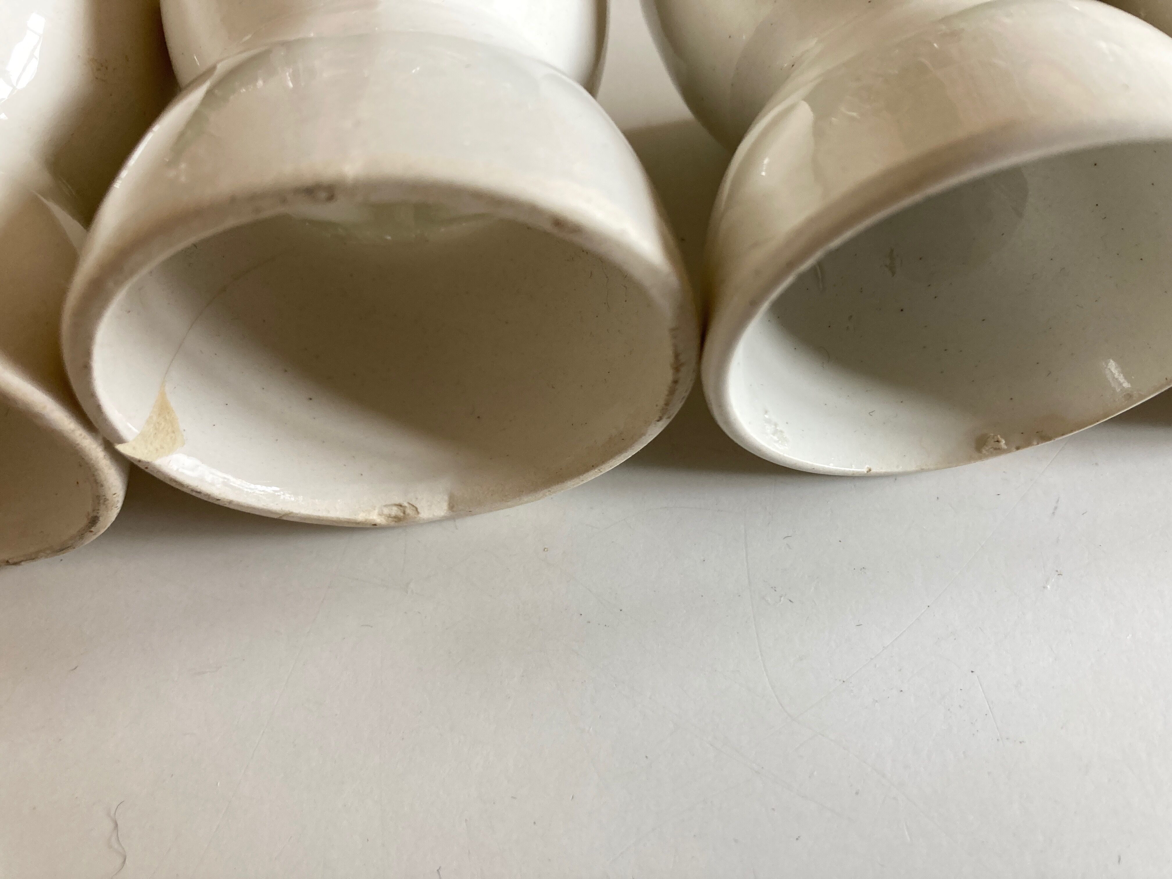 set of 6 coquetiers in fine earthenware iron earth fine 19th