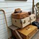 Old wooden suitcase