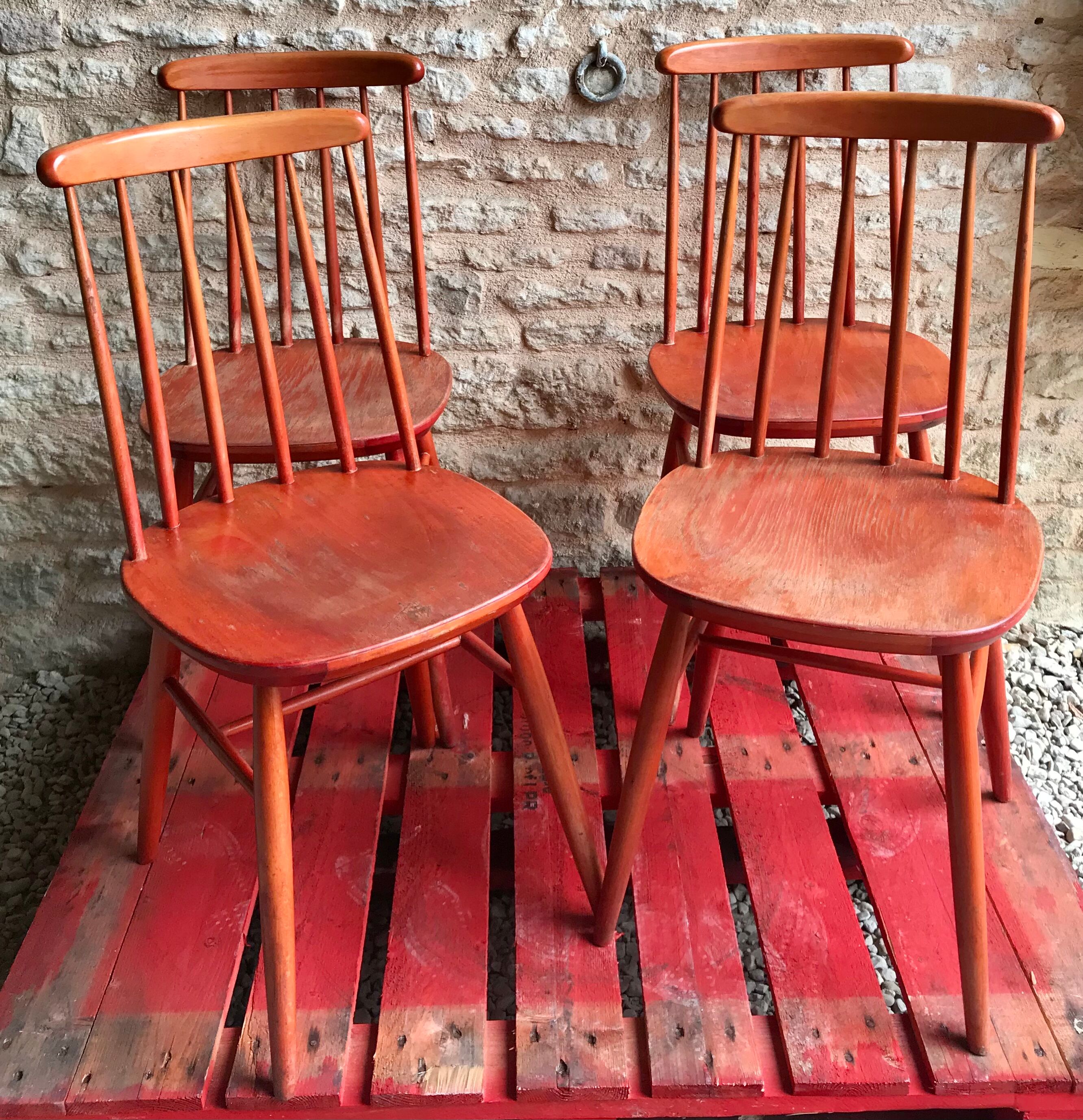 Set of 4 vintage 1960's scandinavian