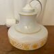 Antique White Opaline & Yellow Decor Pendant Light 70s Vintage