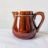 4 pieces mismatched set in brown earthenware 40s 50s vintage