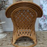 Pair of caned armchairs