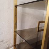 Brass shelf, smoked glass
