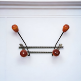 Vintage wall coat rack 4 wooden hooks