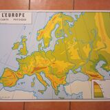 School map: the earth: the states of the world n°5 / europe physical map n°6