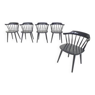 Ensemble de cinq chaises de salle à manger Yngve Ekstrom pour Pastoe FH01, Pays-Bas 1960