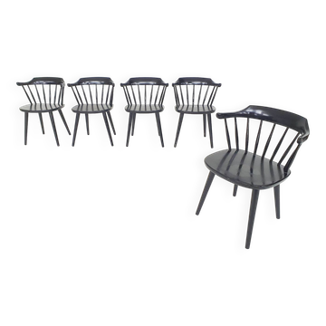 Ensemble de cinq chaises de salle à manger Yngve Ekstrom pour Pastoe FH01, Pays-Bas 1960