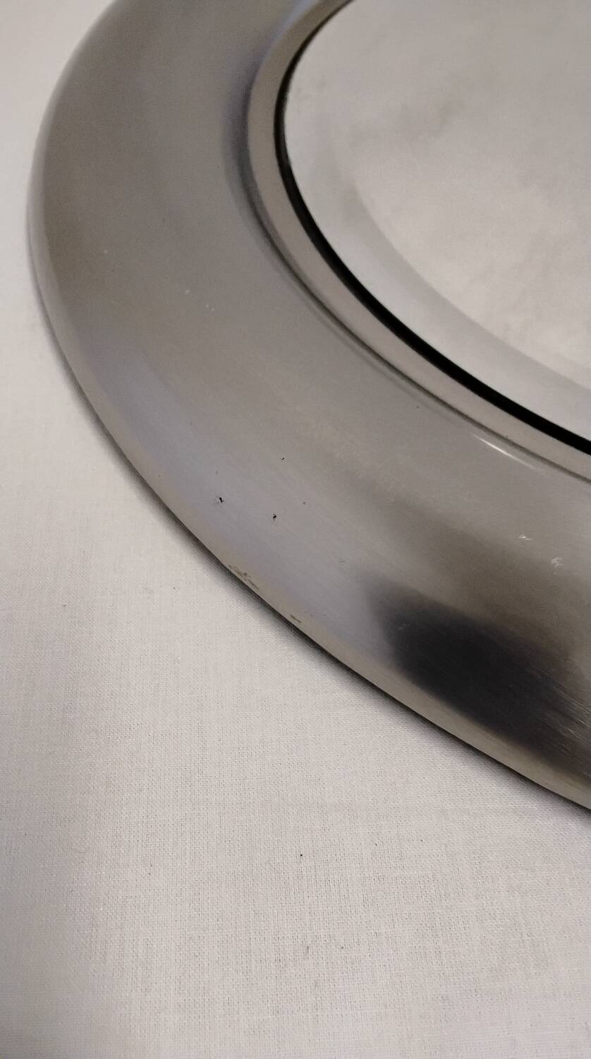 Reggiani round mirror in vintage chrome metal