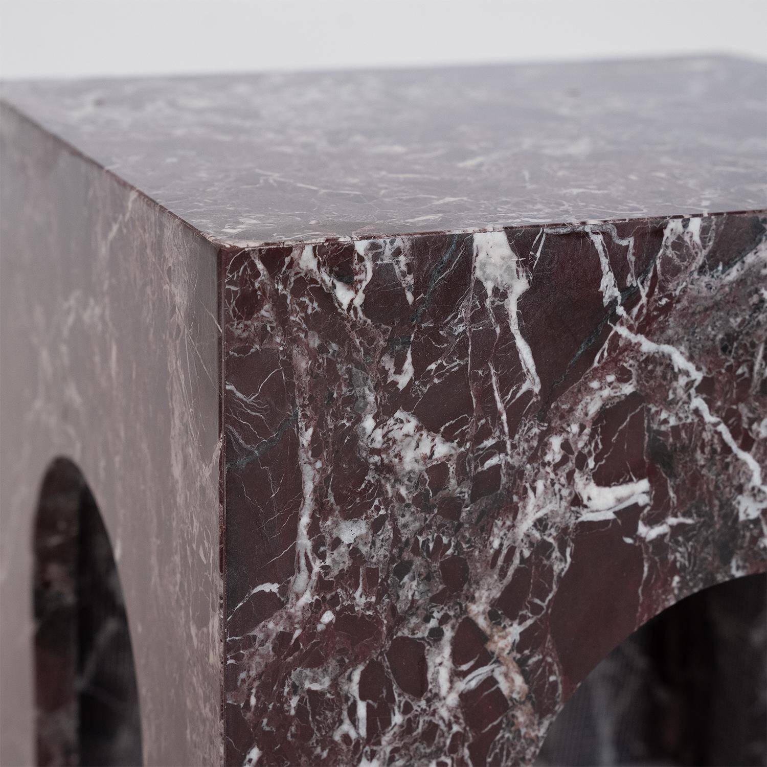Table d'appoint en marbre Rosso Levanto