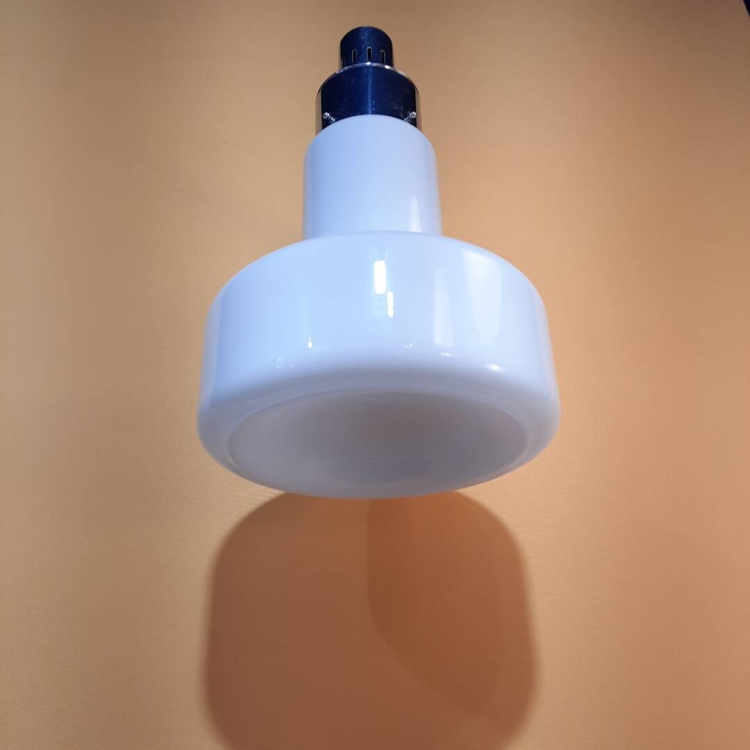 Flambeau light fixture in white opaline Murano glass, Circa 1970