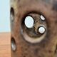 Mid-Century German Brutalist Handmade Pottery Candleholder, 1960s