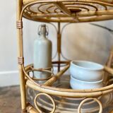 Dessert, rattan bar on wheels