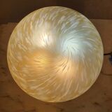 Vintage Midcentury flush mount ceiling lamp in caramel Murano glass | MCM swirl hand-crafted lighting | Retro home decor lamp | Cozy ambient