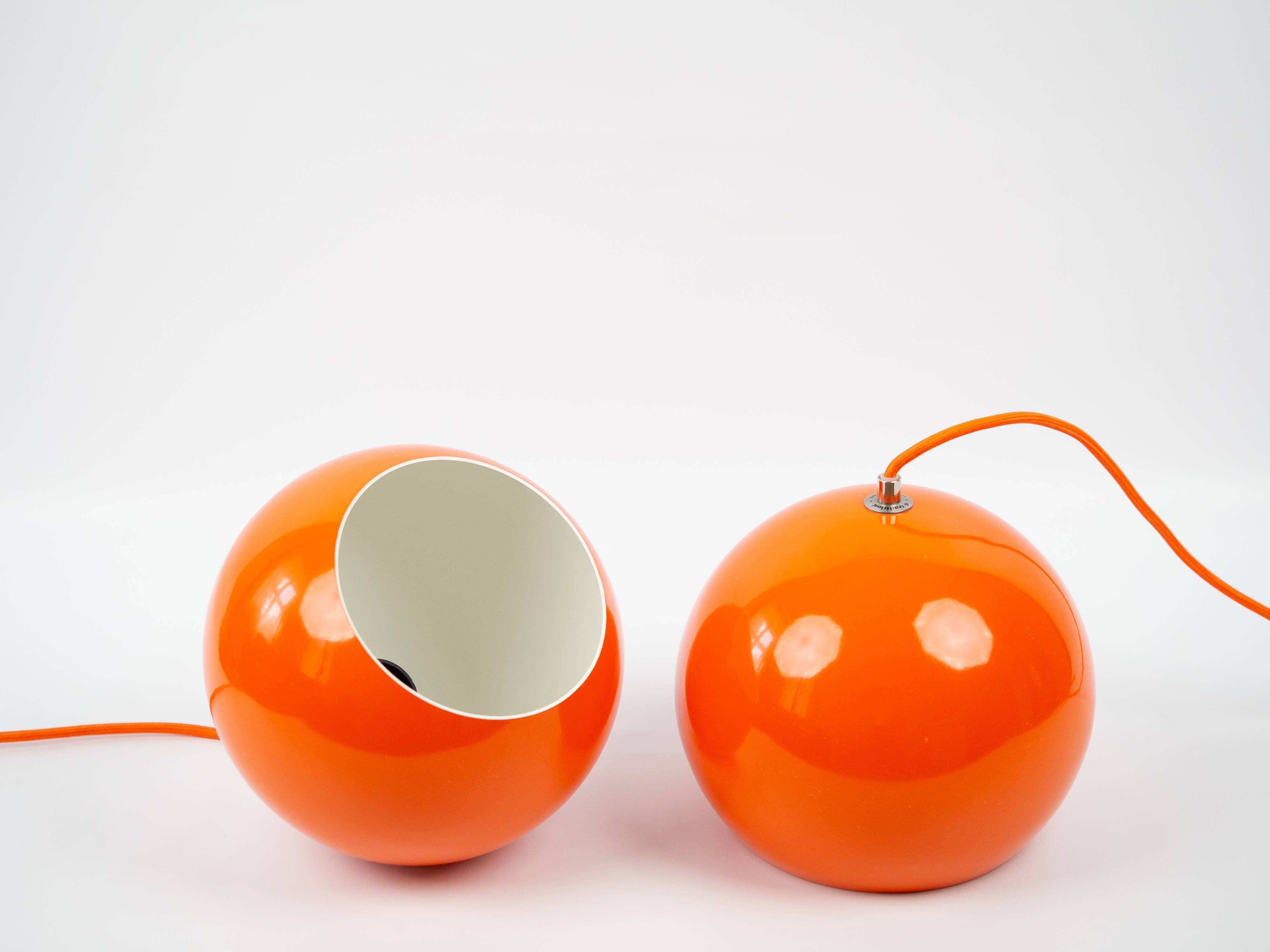 Paire de lampes à suspension vintage danoises Topan de Verner Panton