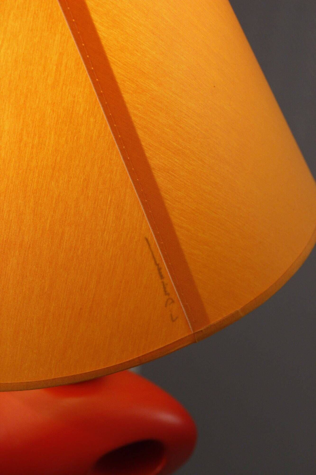Louis Drimmer large ceramic pebble lamp orange 1980s