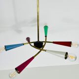 Italian Sputnik chandelier in brass, 1950s