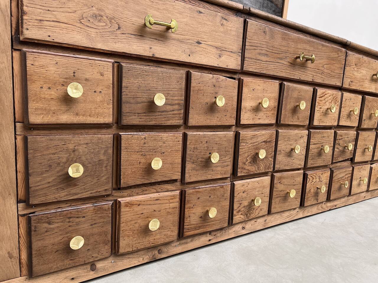 Old trade furniture with oak drawers XL format
