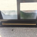 Pair of black lacquered bookcases
