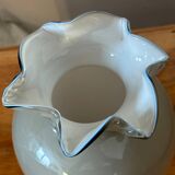 Vintage 1950s Vase in Gray Opaline - Blue Collar - H 18.5 cm