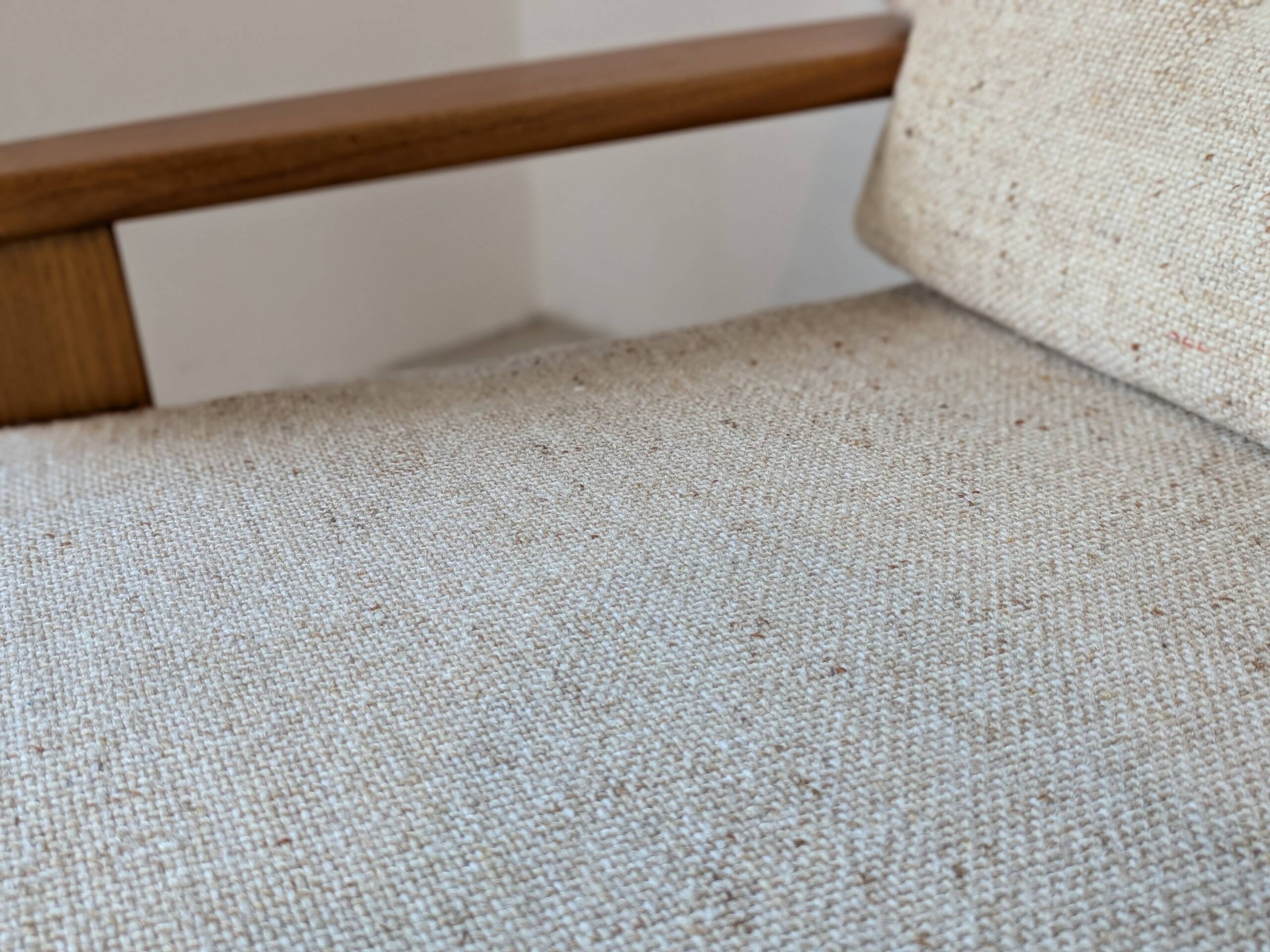 Teak and wool armchair