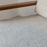 Teak and wool armchair