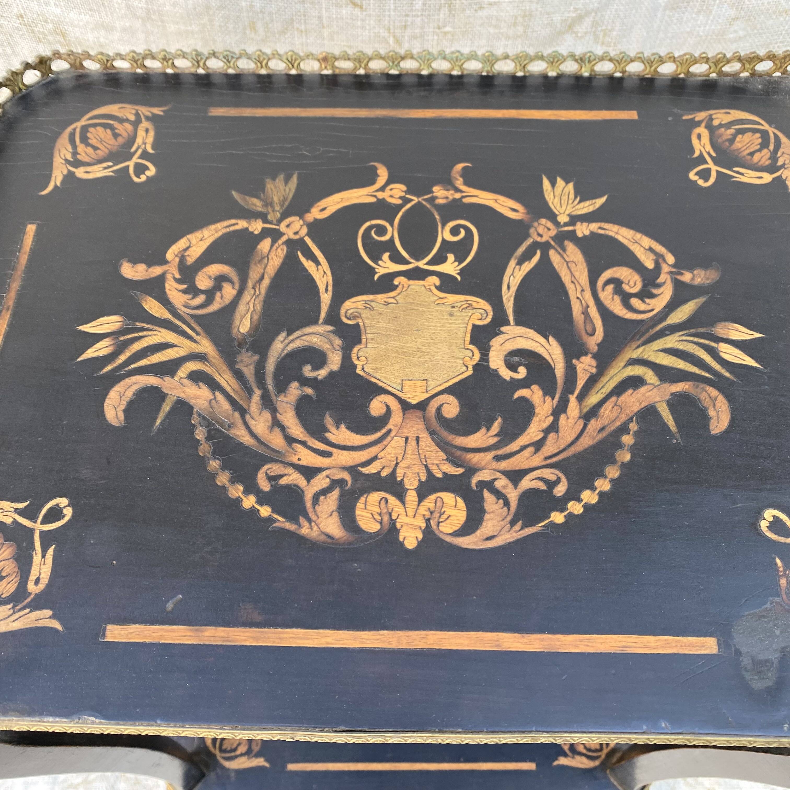 Side table, Napoleon III side table, marquetry