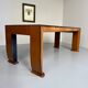 Antique wood and glass table, Art Deco Italian design, Borsani, 1940