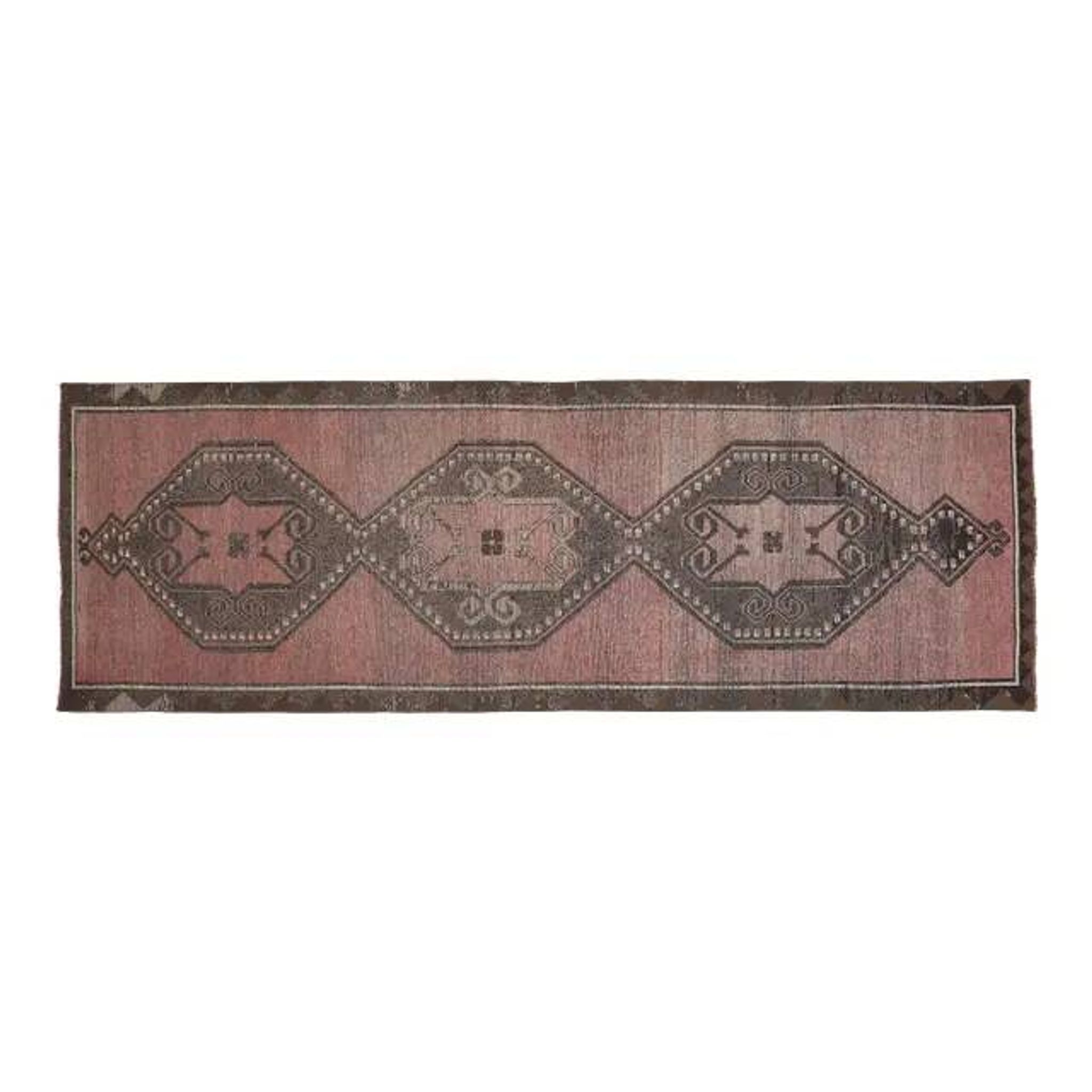 Vintage Turkish Handmade Wool Oushak Runner Rug 121x352